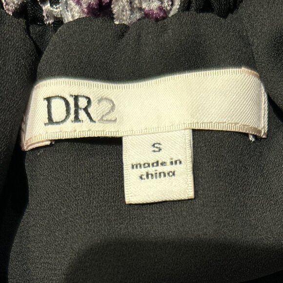 DR2 SZ S Purple & Black Burnout Velvet Top Whimsigoth Boho Dark Romance 80's - Picture 11 of 13